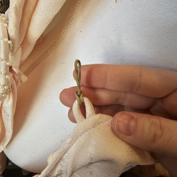 Vintage 80s Sz 4 Light Pink Floral Wrap Dress Gather Knee Length Puff Sleeve‎ - Picture 12 of 14